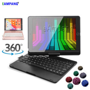High Quality BT 3.0 Wireless Backlit Light 360 Degree Flip Keyboard with Case for iPad Air 4 Case Keyboard